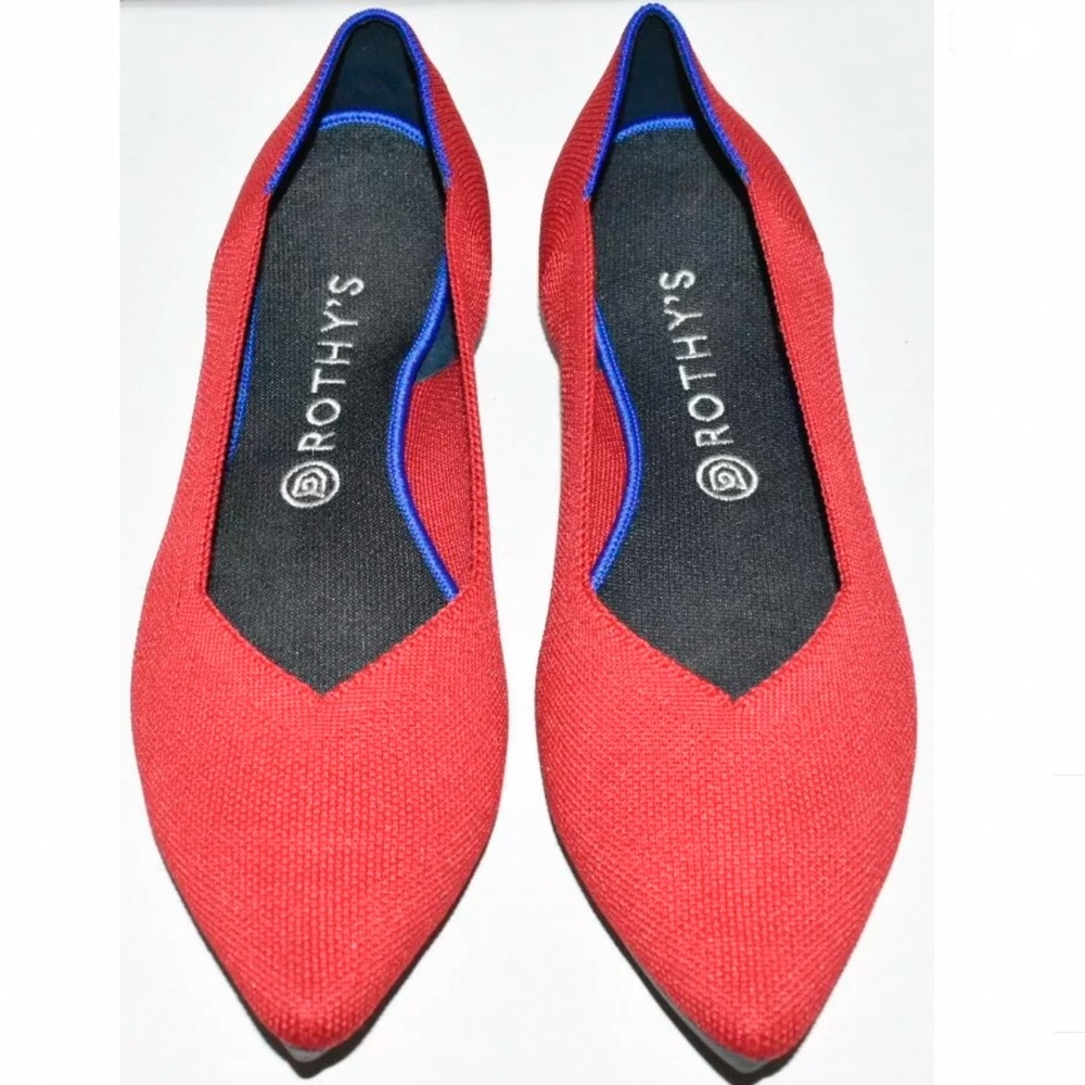 Rothy’s Women's Chili Red The Point Ballet Flats Shoes Size (11.5)